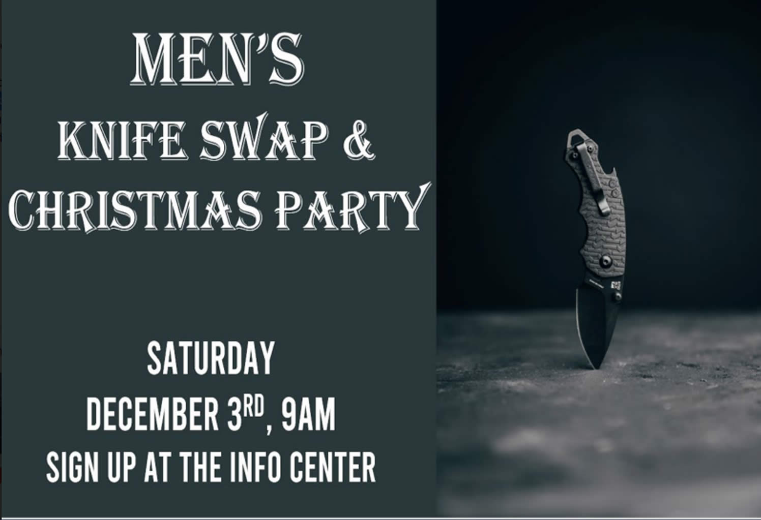 Men's Knife Swap & Christmas Party